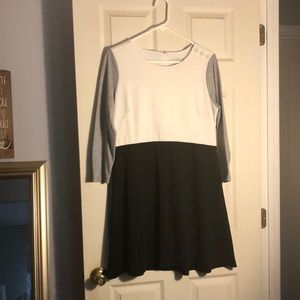 Loft colorblock A-line jersey dress